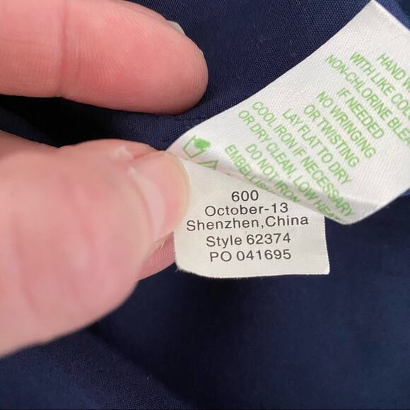 Lilly Pulitzer Navy Beaded Embroidered Tunic Top - Picture 7 of 7